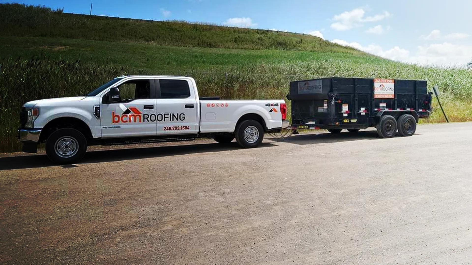 bmc roofing services four by four truck for work waterford twp mi